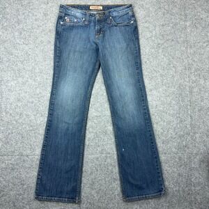 VTG Paris Blues Jeans 28x30 Juniors 7 Blue Bootcut Stretch‎ Denim Pants Y2K 90s